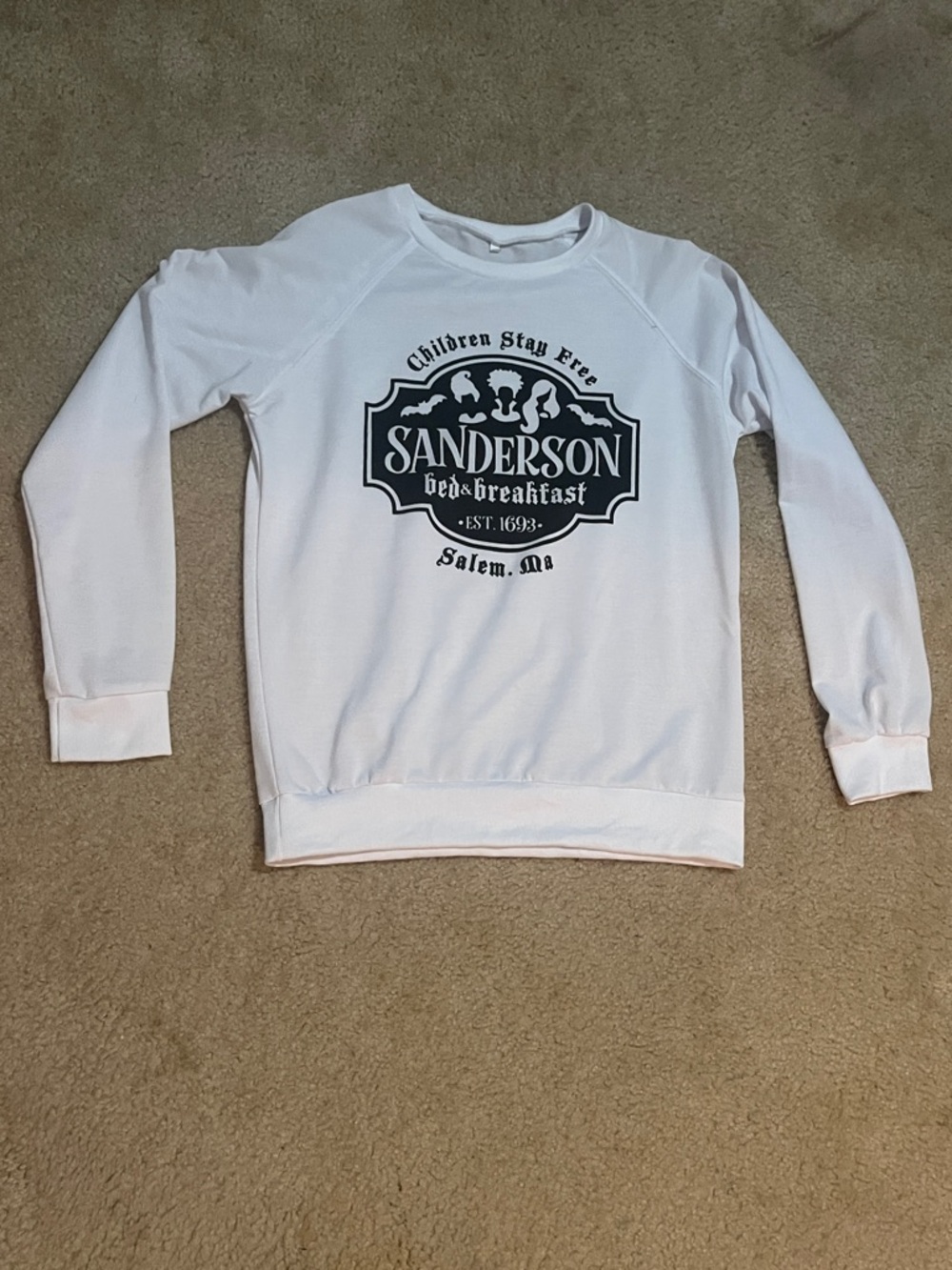 Sanderson Sisters White Sweatshirt with Black Graphic